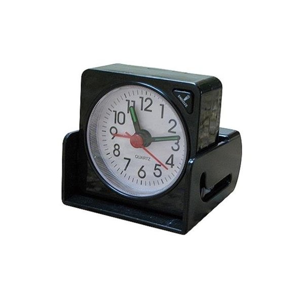 En Route Travelware En Route Travelware 161 2.5 x 2.5 in. Travel Alarm Clock with Light - Black 161
